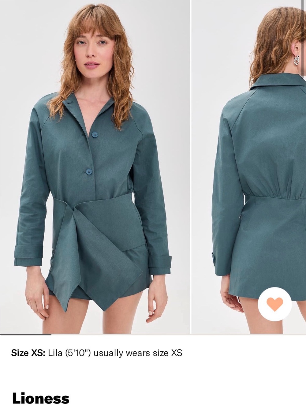 Lioness Teal Tie-Front Mini Dress